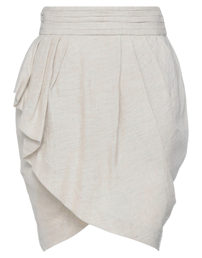 Shop Matthew Adams Dolan Woman Mini Skirt Beige Size 10 Linen