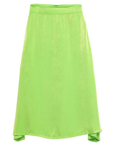Shop Nghtbrd Woman Midi Skirt Acid Green Size M Polyester
