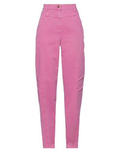 Shop Alberta Ferretti Woman Jeans Fuchsia Size 2 Cotton In Pink