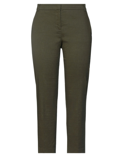 Shop Pinko Woman Pants Military Green Size 4 Linen, Viscose, Elastane