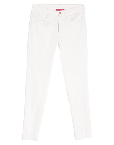 Shop Diana Gallesi Woman Jeans White Size 4 Cotton, Elastomultiester, Elastane