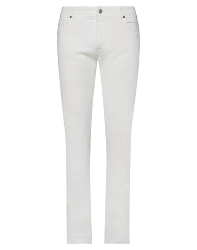 Shop Brooksfield Man Pants White Size 42 Cotton, Elastane