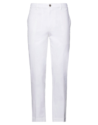 Shop Mauro Grifoni Grifoni Man Pants White Size 36 Cotton, Elastane