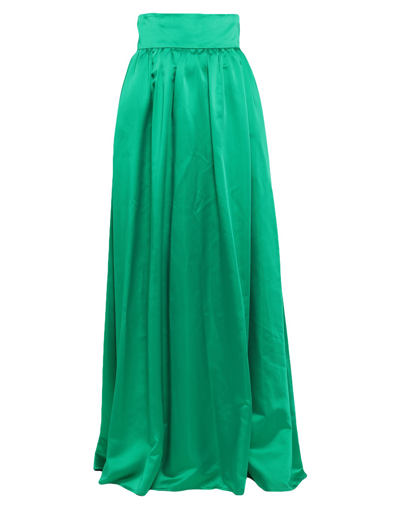 Shop Alberta Tanzini Long Skirts In Green