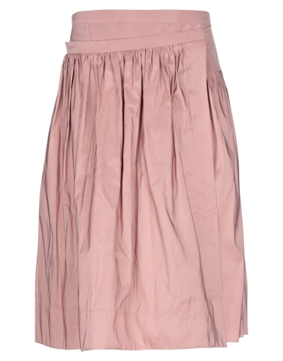 Shop Rochas Woman Midi Skirt Pastel Pink Size 6 Polyester