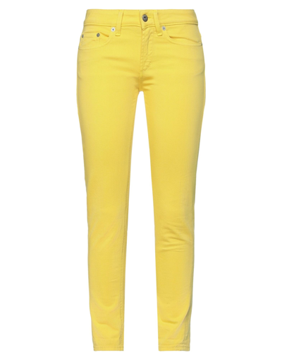 Shop Dondup Woman Pants Yellow Size 25 Cotton, Elastane