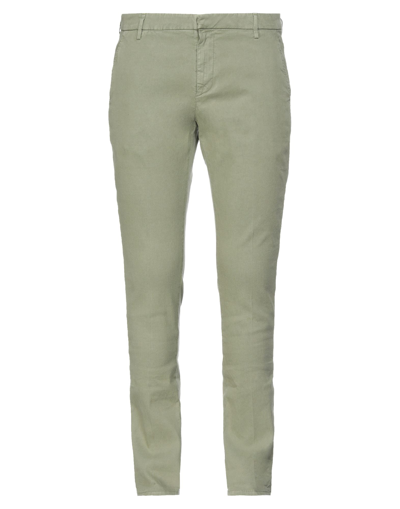 Shop Dondup Man Pants Military Green Size 38 Linen, Lyocell, Elastane