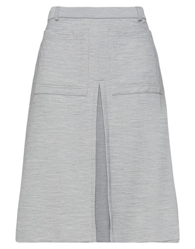 Shop Burberry Woman Midi Skirt Grey Size 8 Wool, Polyamide