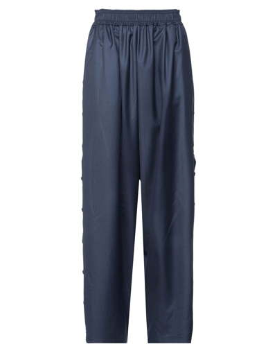 Shop Loewe Woman Pants Midnight Blue Size M Wool