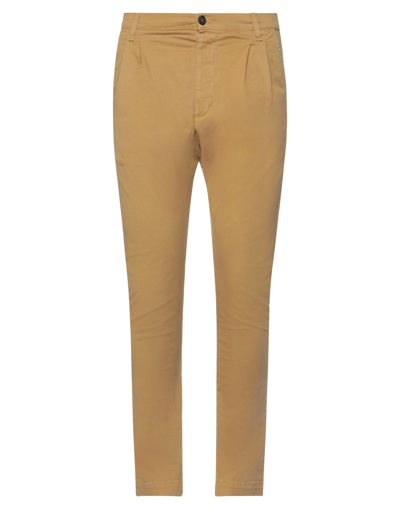 Shop Novemb3r Man Pants Camel Size 31 Cotton, Elastane In Beige