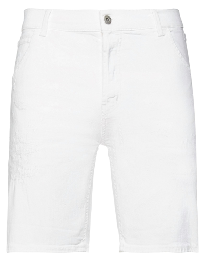Shop Dondup Man Denim Shorts White Size 31 Cotton, Elastomultiester, Elastane