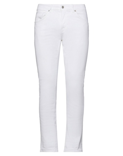 Shop Dondup Man Jeans White Size 34 Cotton, Elastomultiester, Elastane