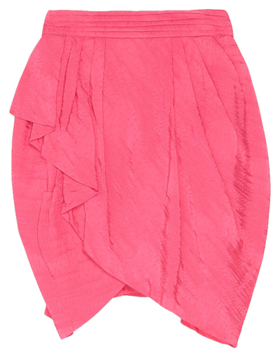 Shop Matthew Adams Dolan Woman Mini Skirt Fuchsia Size 8 Viscose, Silk In Pink