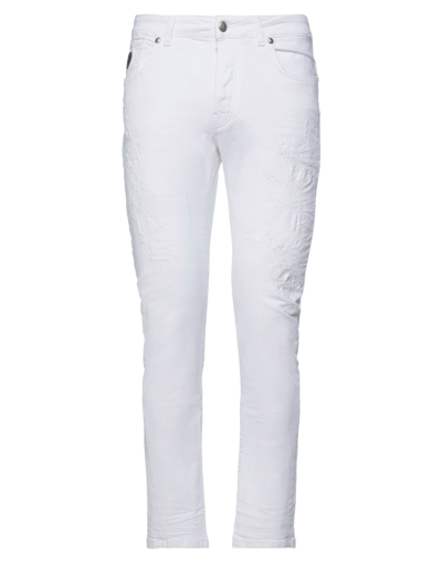 Shop John Richmond Man Jeans White Size 33 Cotton, Elastane
