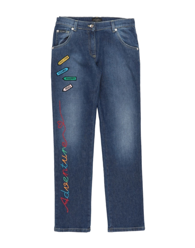Shop Dolce & Gabbana Toddler Girl Jeans Blue Size 7 Cotton, Elastane, Polyester, Polyurethane, Wool