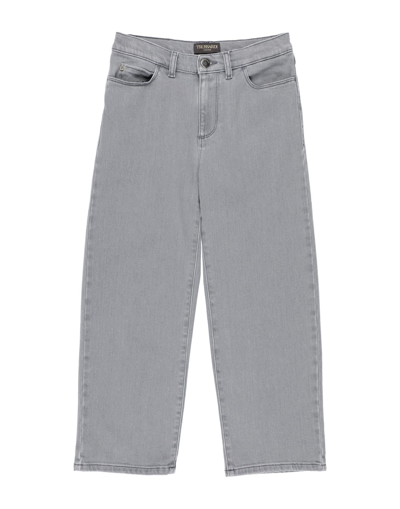 Shop Trussardi Junior Toddler Girl Jeans Grey Size 6 Cotton, Elastane, Bovine Leather