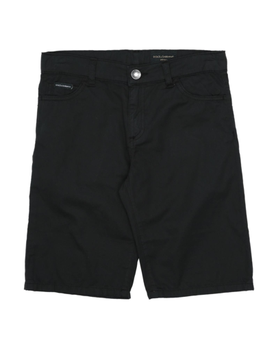 Shop Dolce & Gabbana Toddler Boy Shorts & Bermuda Shorts Black Size 4 Cotton, Calfskin