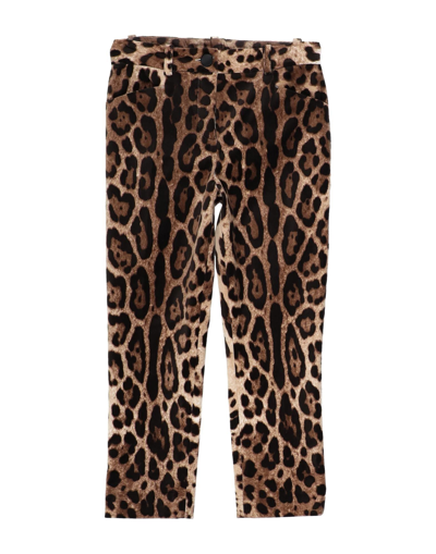 Shop Dolce & Gabbana Toddler Girl Pants Sand Size 6 Cotton, Elastane In Beige