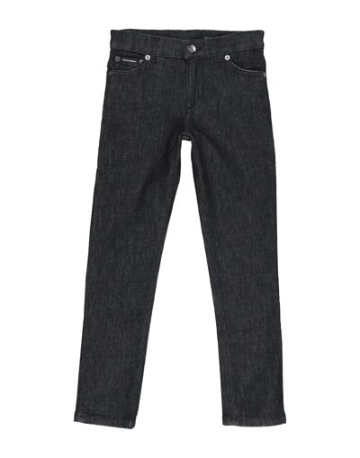 Shop Dolce & Gabbana Toddler Boy Jeans Black Size 6 Cotton, Acrylic, Elastane, Viscose, Bovine Leather