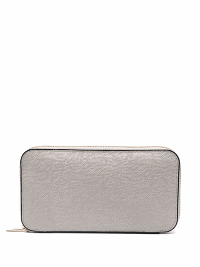 Shop Valextra Zipped Continental Wallet In Grau