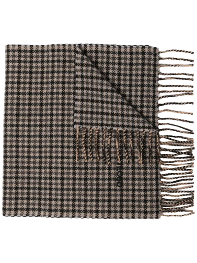 Shop Tom Ford Houndstooth Pattern Tassel Scarf In Grau