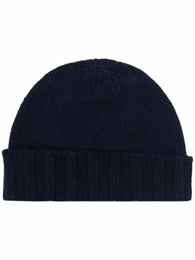 Drumohr Cashmere Beanie Hat In Blau