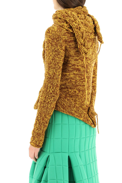Shop A.w.a.k.e. Multi-braid Melange Sweater In Yellow,brown