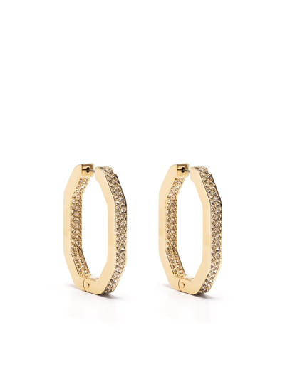 Shop Swarovski Dextera Hoop Earrings In Gold