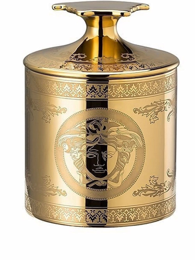 Versace Golden Medusa Scented Votive With Lid In Gold