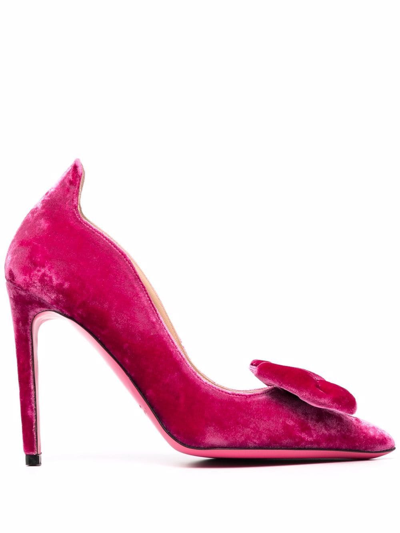 Shop Dee Ocleppo Velvet-effect Leather Pumps In Rosa