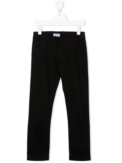 Shop Paolo Pecora Straight-leg Stretch-cotton Chinos In Black