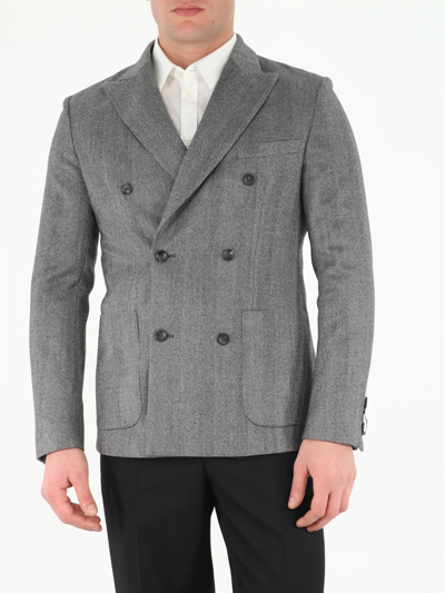 Shop Tonello Grey Wool Jacket