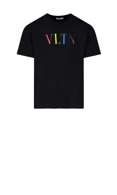 Shop Valentino 'vltn Times' T-shirt In Black