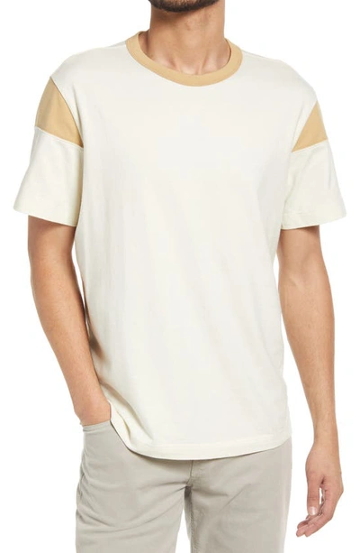 Shop Ag Beckham Colorblock T-shirt In Ivory Dust/ Sand