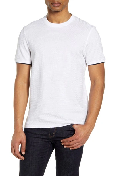 Shop Ted Baker Textured Crewneck T-shirt In White