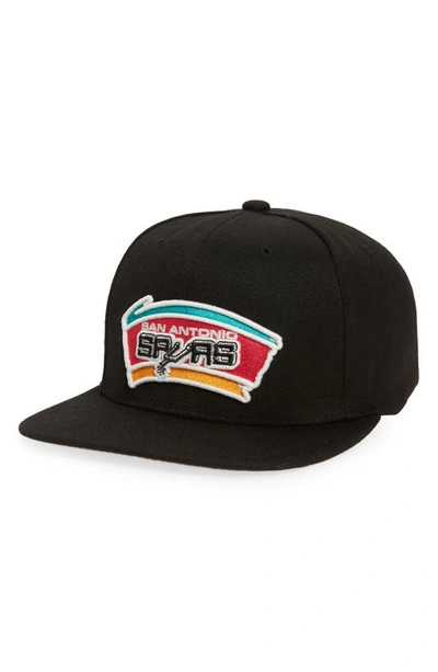 Shop Mitchell & Ness Nba Glow San Antonio Spurs Snapback Baseball Cap In Black