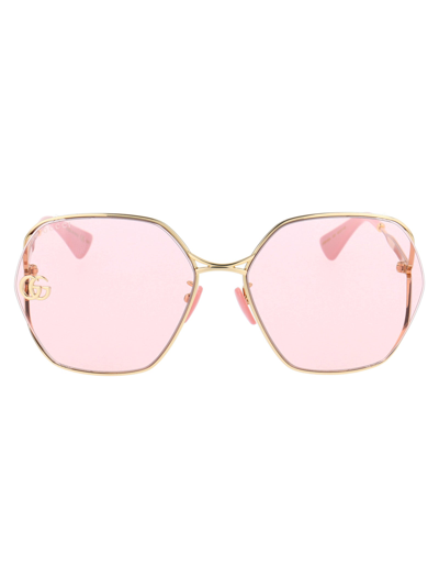 Shop Gucci Eyewear Sunglasses In 003 Gold Gold Pink