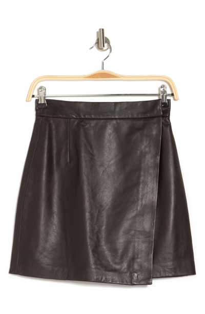 Shop French Connection Abri Leather Mini Skirt In Decadence