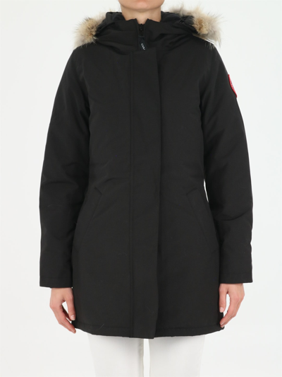 Canada Goose Victoria Fur-hood Parka Jacket In Black | ModeSens