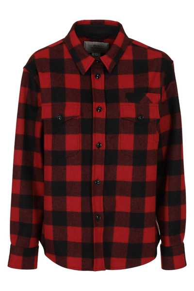 Shop Woolrich Patchwork Overshirt In Rosso