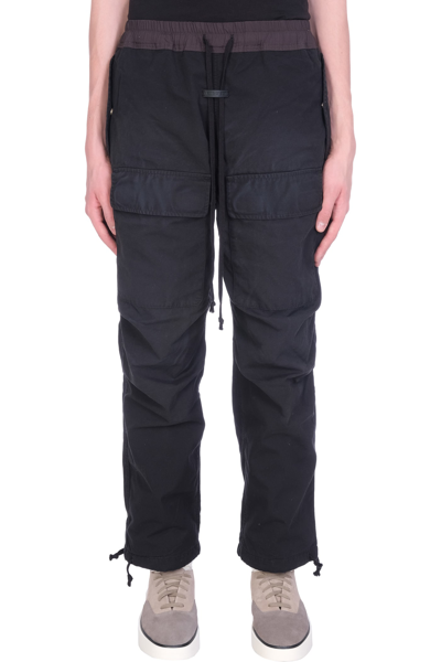 Shop Fear Of God Pants In Black Cotton