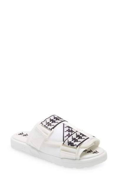 Shop Kappa 222 Banda Mitel Slide Sandal In White/ Black