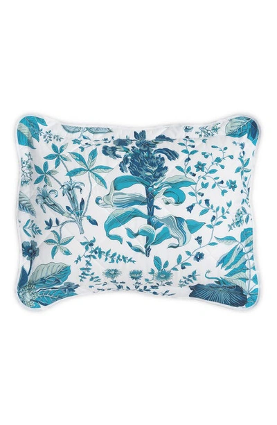 Shop Matouk Pomegranate Quilted Boudoir Pillow In Prussian Blue