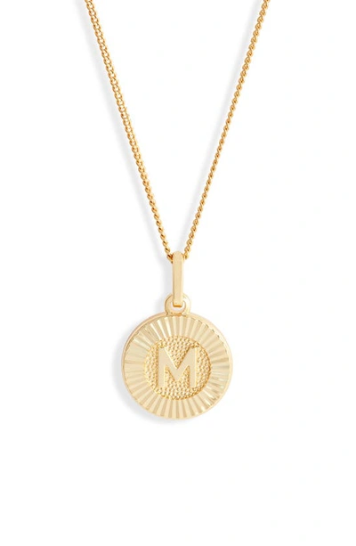 Shop Bracha Initial Medallion Pendant Necklace In Gold - M
