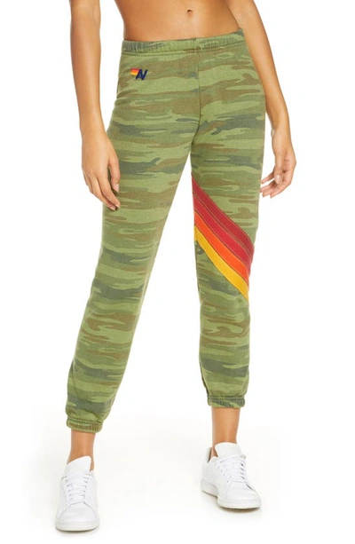 Shop Aviator Nation Chevron Stripe Sweatpants In Camo