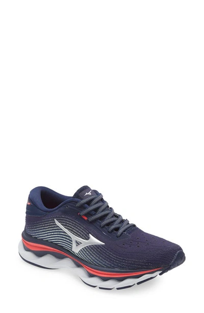 Shop Mizuno Wave Sky 5 Sneaker In Peacoat