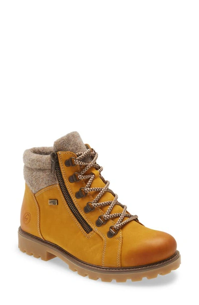 Shop Remonte Santana 78 Wool Lined Suede Boot In Mais/ Wood