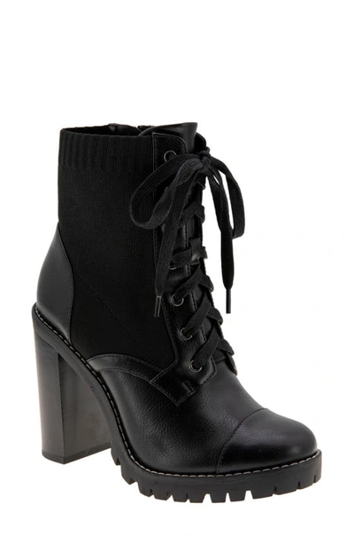 Shop Bcbgeneration Pilas Lace-up Bootie In Black