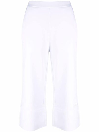 Shop Stella Mccartney White Cropped Kick-flare Trousers