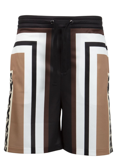 Shop Valentino Foulard Archive Shorts In Brown